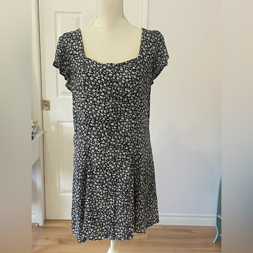 AE Black & White Floral Mini Dress